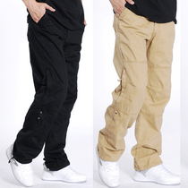 Korean overalls mens casual pants sports multi-pocket loose long pants straight tube outdoor mens spring and summer military uniform