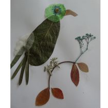 The worlds first fragrant leaf paste painting handmade DIYA4 with photo frame finished small fish bird radish mouse