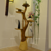  Imported peach blossom core wood flower rack handicraft rack pendulum rack Characteristic personality original ecological flower rack solid wood root carving gardening rack