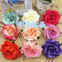 DIY Handmade Wedding Vase Wedding Banquet Decoration Emulation Flower Fake Flowers Velvet Bouquet Bouquet Bouquet Grand Rose Flower head special price