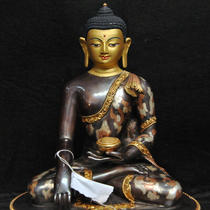 Buddhist supplies Nepal copper semi-gilt gold Sakyamuni Buddha statue