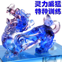 Ancient glass Pixiu ornaments Special training Mami settled in the guardian worship with a base Car perfume seat