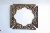 Antique miscellaneous antique collection Old wood carving chicken wing wood flower board 4 pieces of old flower board