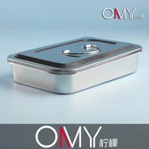 Stainless steel tray with lid for disinfection
