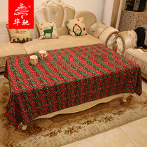 Wachi Christmas decorations Christmas tablecloth Scottish snowflake knit linen Christmas DIY decorative tablecloth