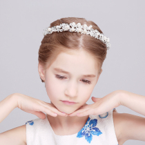 Childrens hair accessories Girl princess hair band Beautiful pearl flower girl dress Crown accessories Childrens performance headdress head flower