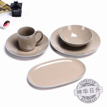 Foreign trade Original single Western cutlery suit WEs LIMESTONE disc bowl Ceramic Coffee Color