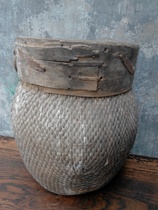 Folk collection Willow Livestock grain dough wallet basket cabinet displays folk collection old objects