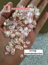 DIY material 4mm-10mm imported material Golden transparent pink concave plum blossom sequins small flower beads