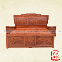 Burmese pear 1.8 meters double bed box bed with cabinet door drawer storage big fruit red sandalwood solid wood bed mahogany bed