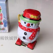 Rare Iron City Nostalgia Clockwork Iron Sheet Toys Children Birthday Gifts Handmade Christmas Day Gift Snowman Robots