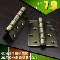 4-inch stainless steel hinge plated green ancient copper thickened hinge wood door steel door flat open bearing hinge five gold accessories