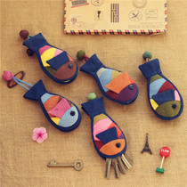 Nepal handmade fabric cute girl key bag Yunnan ethnic characteristics cartoon car key bag small pendant