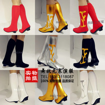 Mongolian and Tibetan dance shoes boots high elastic high heel men's and women's high tube drama minority dance boots