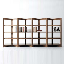 Nordic simple modern solid wood bookshelf loft floor retro screen partition rack Bogu rack display rack