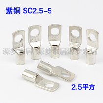 Red copper SC2 5-5 prying copper terminal copper wire nose copper nose tin plating 2 5 square