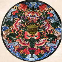 Wufu Baishou National Style Embroidery Piece DIY Clothes Bag Accessories Chinese Style Round Embroidered Pin