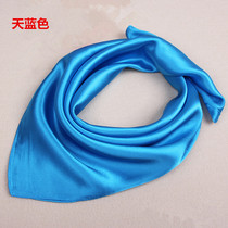 Professional square towel performance men and women sky blue small square towel stewardess bank hotel spring and autumn silk scarf can be printed L0GO