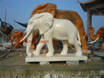 Stone sculpted Han white jade elephant pair of hotel courtyard night Xia Xia red auspicious small elephant villa look at door stone elephant custom