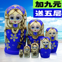 Matryoshka imported tasteless seven-layer childrens educational toy gift traditional handmade basswood 7-layer 60