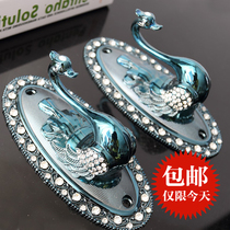 Luxury Villa Swan wall hook curtain adhesive hook European coat hook zinc alloy diamond crystal hanging ball strap hook