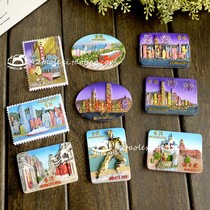 Foreign trade Original Single world travel commemorative Hong Kong resin refrigerator stickers creative hand-painted refrigerator stickers collection