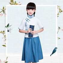 Republic of China style childrens costume Girl Suit Republic of China students May Fourth Youth Games class dress chorus performance costume