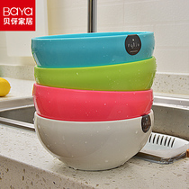 Japan imported candy color bowl Four-color plastic bowl round mouth bowl soup bowl rice bowl