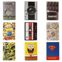 Korean passport leather embossed travel abroad study abroad document Passport holder Passport protection cover 3D three-dimensional document bag cover