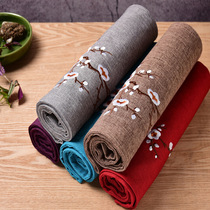 Cotton and linen embroidery tea mat tea ceremony tea table mat coaster meditation classical tea flag cloth kung fu tea set fabric