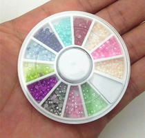 Nail jewelry flat diamond nail art Small Pearl flat bottom Pearl 12 color big pearl mobile phone beauty nail jewelry