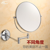 Export German copper foldable extended bathroom cosmetics mirror beauty magnifying lens wall mounted