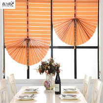 Fu butterfly fan-shaped curtain Roman curtain lifting living room bedroom Mediterranean roller curtain custom curtain finished pastoral orange