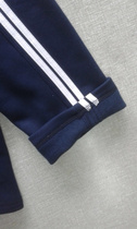 Spot autumn and winter cotton fleece black Tibetan 2 white bar trousers school pants same men and womens sports pants