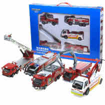 Cadiwei alloy engineering vehicle model toy road rescue car 119 ladder fire truck climbing car gift box