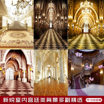 New products Indoor Roman columns palace Palace Hall Wedding photography Background cloth Studios theme Write a real photo digital background