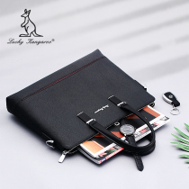 LUCKY KANGAROO MENs bag handbag BRIEFCASE Business leather bag mens bag horizontal file bag