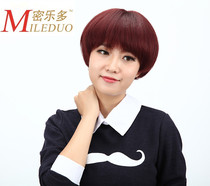 Real hair wig female handsome lady short hair bobble head Mushroom head breathable hair fluffy hair set new repair face