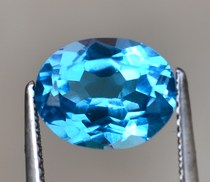 Swiss blue topaz stone naked stone ring face gorgeous blue topaz full fire 8*10 9*11 special offer