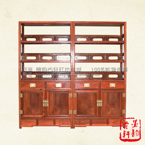 Mahogany furniture Burmese pear Ming and Qing classical shelf large fruit red sandalwood solid wood display shelf bookshelf bookcase bookcase