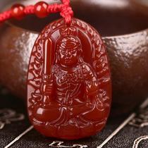 Ugly year ice species red agate chalcedony new genus chicken life Buddha does not move Ming Wang pendant guard 2021