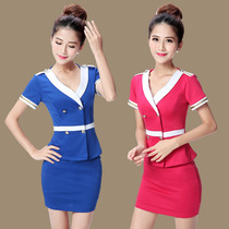 Flight attendant uniform professional suit beautician work clothes foot bath foot therapy shop female technician clothing spring and summer short sleeves