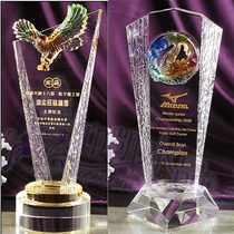 Glass trophy Year-end award Crystal trophy custom crystal medal custom crystal office license plate