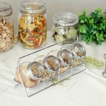 South Korea stainless steel seasoning storage rack + seasoning bottle storage 4-piece kitchen seasoning Tank 4-piece set