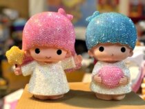 Star Girl Cartoon Pink Diamond Holding Heart Stars Boys and Girls Couple Angels Save Money Savings Pot Drill