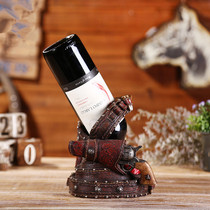 Western style equestrian crafts ornaments red wine rack equestrian ornaments eight-foot dragon harness BCL768801