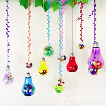 Kindergarten air hanging ornaments transparent plastic bulb vase indoor and outdoor corridor hanging handmade creative decorations