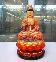 Resin Buddha statue Guanyin Buddha statue Guanyin Bodhisattva statue sitting lotus Guanyin Bodhisattva home crafts ornaments