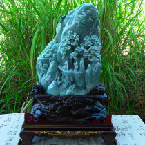 Myanmar natural A goods jade beans cyan finger Sun high rising landscape ornaments Jieyang workers supply boutique ornaments 0612