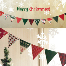 Christmas party decoration hanging flag triangle bunting party home decoration pendant paper hanging flag pulling flag
